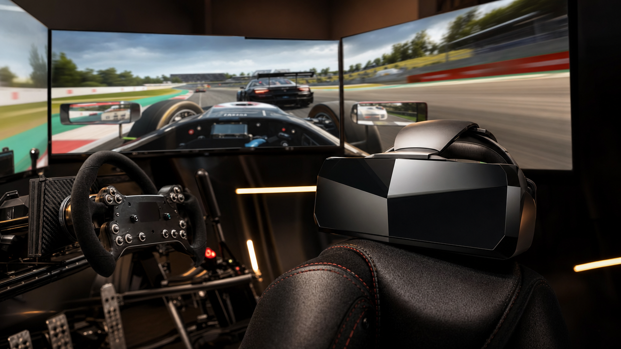 Pimax and CONSPIT launch Crystal Light VR headset for sim racing